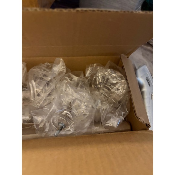 Crystal Finial Curtain Rod Set Adjustable 18-45 Inch Champagne Bronze - Picture 4 of 6